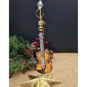 Old World Christmas Cello Musical Instrument‎ Glass Christmas Ornament OWC Charm